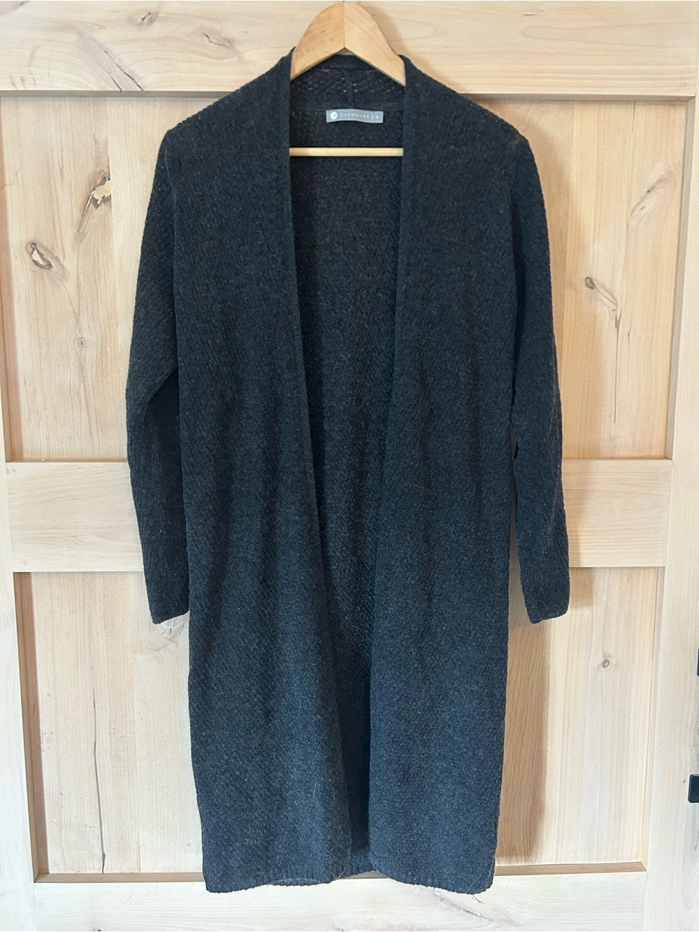 InCashmere Open-Front heather Gray EUC Wool/ Cashmere lightweight Cardigan, S